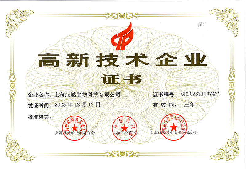 高新技術(shù)企業(yè)證書